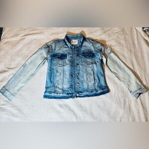 EVIDNT Los Angeles Distressed Denim Jacket | Light Wash | Size Small